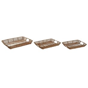 Bakkes�t Home ESPRIT Natur Tropisk 44 x 32 x 6 cm (3 enheder)