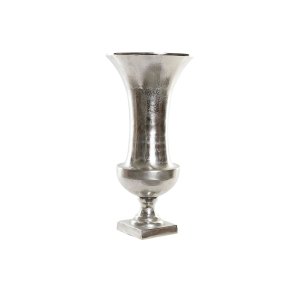 Vase Home ESPRIT Slvfarvet Aluminium Moderne Vinglas 24 x 24 x 49 cm