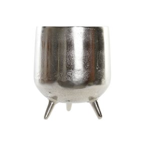 Borddekoration Home ESPRIT Slvfarvet Aluminium 21 x 21 x 25 cm