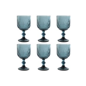 S�t med glas Home ESPRIT Bl� Krystal 8,8 x 8,8 x 16,3 cm (6 enheder)