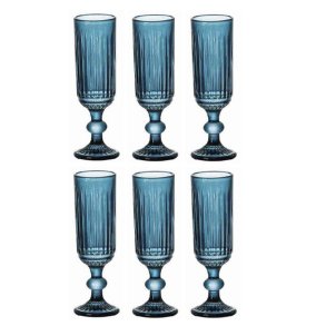 S�t med glas Home ESPRIT Bl� Krystal 160 ml (6 enheder)