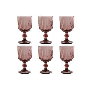 S�t med glas Home ESPRIT Pink Krystal 8 x 8 x 14,5 cm (6 enheder)