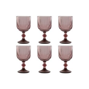 S�t med glas Home ESPRIT Pink Krystal 380 ml (6 enheder)