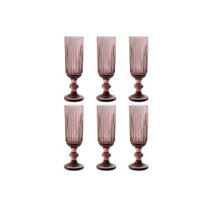S�t med glas Home ESPRIT Pink Krystal 6 x 6 x 18,4 cm (6 enheder)