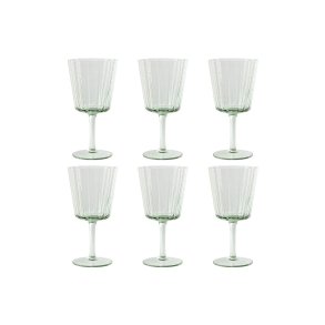 S�t med glas Home ESPRIT Gr�n Krystal 285 ml 8,4 x 8,4 x 16,4 cm (6 enheder)