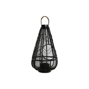Lyseholder Home ESPRIT Sort Metal 28 x 28 x 50 cm