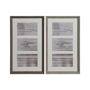 Fotoramme Home ESPRIT Hvid Brun Gr Krystal polystyren Urban 23 X 3 X 41 cm (2 enheder)