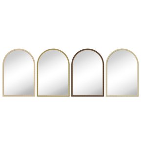 Vgspejl Home ESPRIT Beige Natur Scandi 60 x 2 x 90 cm (4 enheder)