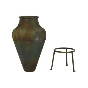 Vase Home ESPRIT Grn Metal 49 X 49 X 91 cm
