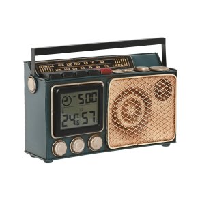 Namizna ura Home ESPRIT Gylden Mrk grn Metal Radio 24 x 8 x 17 cm