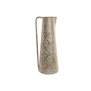 Vase Home ESPRIT Hvid Gylden Metal Moderne 24,5 X 24,5 X 66 cm