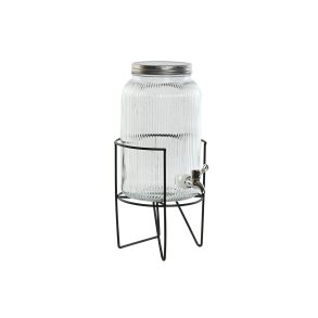 Vandbeholder Home ESPRIT Sort Metal Silikone Krystal ABS 5 L 19,6 x 23,5 x 40,5 cm