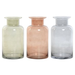 Vase Home ESPRIT Bl Grn Rav Krystal 14,5 x 14,5 x 26,5 cm (3 enheder)