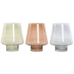 Vase Home ESPRIT Bl Grn Rav Krystal Moderne 14,5 x 14,5 x 18 cm (3 enheder)