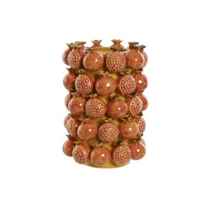 Vase Home ESPRIT Gul Orange Stentj Moderne 24 x 24 x 32 cm