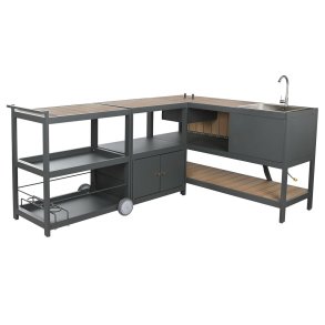 K�kken m�bler Home ESPRIT Gr� Natur 236 x 50 x 91 cm