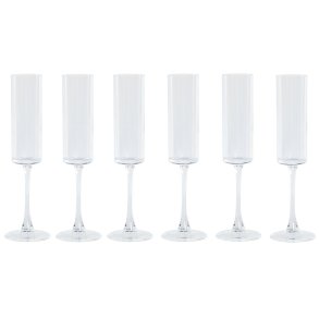 Flade champagne og cava glas Home ESPRIT Gennemsigtig Krystal 160 ml (6 enheder)