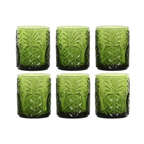 Glass�t Home ESPRIT Gr�n Krystal Med relief 300 ml (6 enheder)