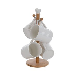 Krus Home ESPRIT Hvid Natur 350 ml