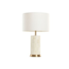 Bordlampe Home ESPRIT Hvid Beige Gylden 50 W 220 V
