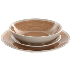 Spisestel Home ESPRIT Hvid Orange Stent�j 18 Dele