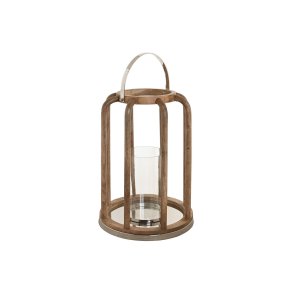 Lyseholder Home ESPRIT Brun Slvfarvet Natur Krystal Mangotr 30 x 30 x 42 cm