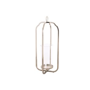 Lyseholder Home ESPRIT Slvfarvet Krystal Stl 21 x 21 x 49 cm