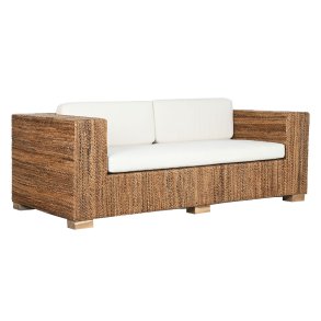 Havesofa Home ESPRIT Hvid Natur 192 x 92 x 65 cm