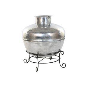 Vase Home ESPRIT Sort Slvfarvet Aluminium Jern 75 x 75 x 90 cm