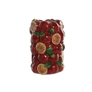 Vase Home ESPRIT Grn Rdbrun Keramik 21 x 21 x 30 cm