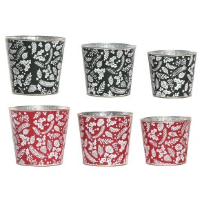 Spil med Dekorative �sker Home ESPRIT R�d Gr�n Jul 21 x 21 x 19 cm (2 enheder)