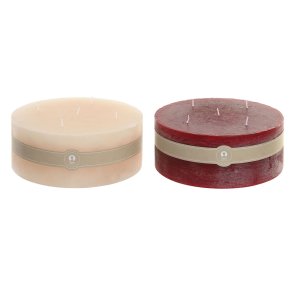 Stearinlys Home ESPRIT R�d Fl�defarvet Jul 25 x 25 x 10 cm (2 enheder)