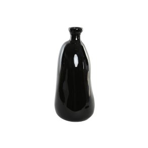 Vase Home ESPRIT Sort Genbrugsglas 22 x 22 x 51 cm