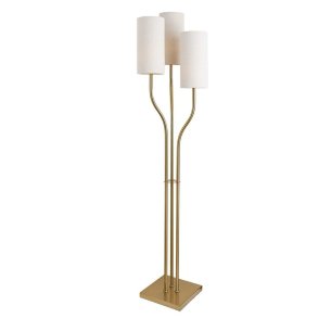 Gulvlampe Home ESPRIT Beige Gylden