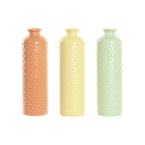 Vase Home ESPRIT Grn Beige Terrakotta Dolomite 9 x 9 x 30 cm (3 enheder)
