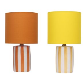 Bordlampe Home ESPRIT Gul Orange (2 enheder)