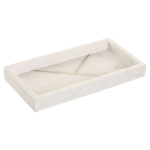 Snack bakke Home ESPRIT Hvid Gylden 30 X 15 X 3,8 CM 30,5 X 15 X 3,8 CM