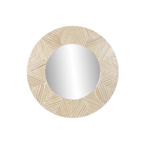 Vgspejl Home ESPRIT Hvid Brun Mosaik Tropisk 100 x 4 x 100 cm