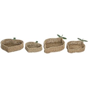 Borddekoration Home ESPRIT Grn Natur Tropisk 33 X 32 X 8 CM (2 enheder)