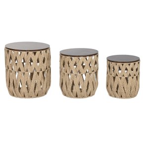 St med 3 borde Home ESPRIT Brun 40 x 40 x 45 cm (3 Dele)