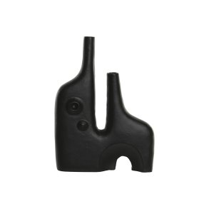 Vase Home ESPRIT Sort Aluminium Abstrakt Moderne 30 x 5 x 40 cm