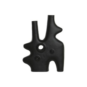 Vase Home ESPRIT Sort Aluminium Abstrakt Moderne 30 x 5 x 40 cm