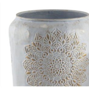 Vase Home ESPRIT Hvid Gylden Metal Araber (2 Dele)