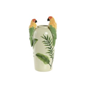 Vase Home ESPRIT Gul Gr�n Keramik Tropisk 21 x 21 x 24 cm