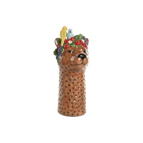 Vase Home ESPRIT Brun Keramik Tropisk 16 x 16 x 38 cm
