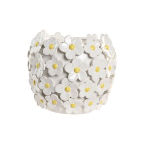 Vase Home ESPRIT Gul Hvid Keramik Shabby Chic 21 x 21 x 18 cm