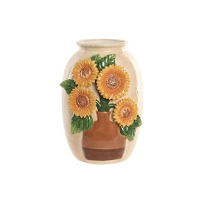 Vase Home ESPRIT Gul Beige Keramik Shabby Chic 26 x 26 x 34 cm