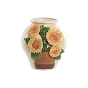 Vase Home ESPRIT Gul Beige Keramik Shabby Chic 26 x 26 x 24 cm