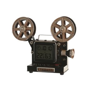 Namizna ura Home ESPRIT Sort Slvfarvet Vintage