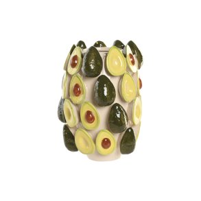 Vase Home ESPRIT Grn Keramik Avocado Tropisk 20 x 20 x 26 cm
